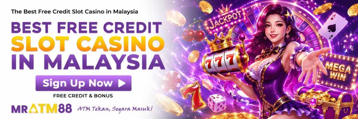Hero feature banner highlighting free credit and bonus offers for online slot players