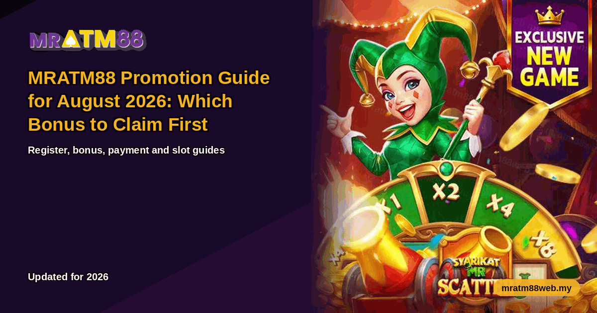 Header artwork for the MRATM88 guide on MRATM88 Promotion Guide for August 2026 for Malaysian players - mratm88web.my